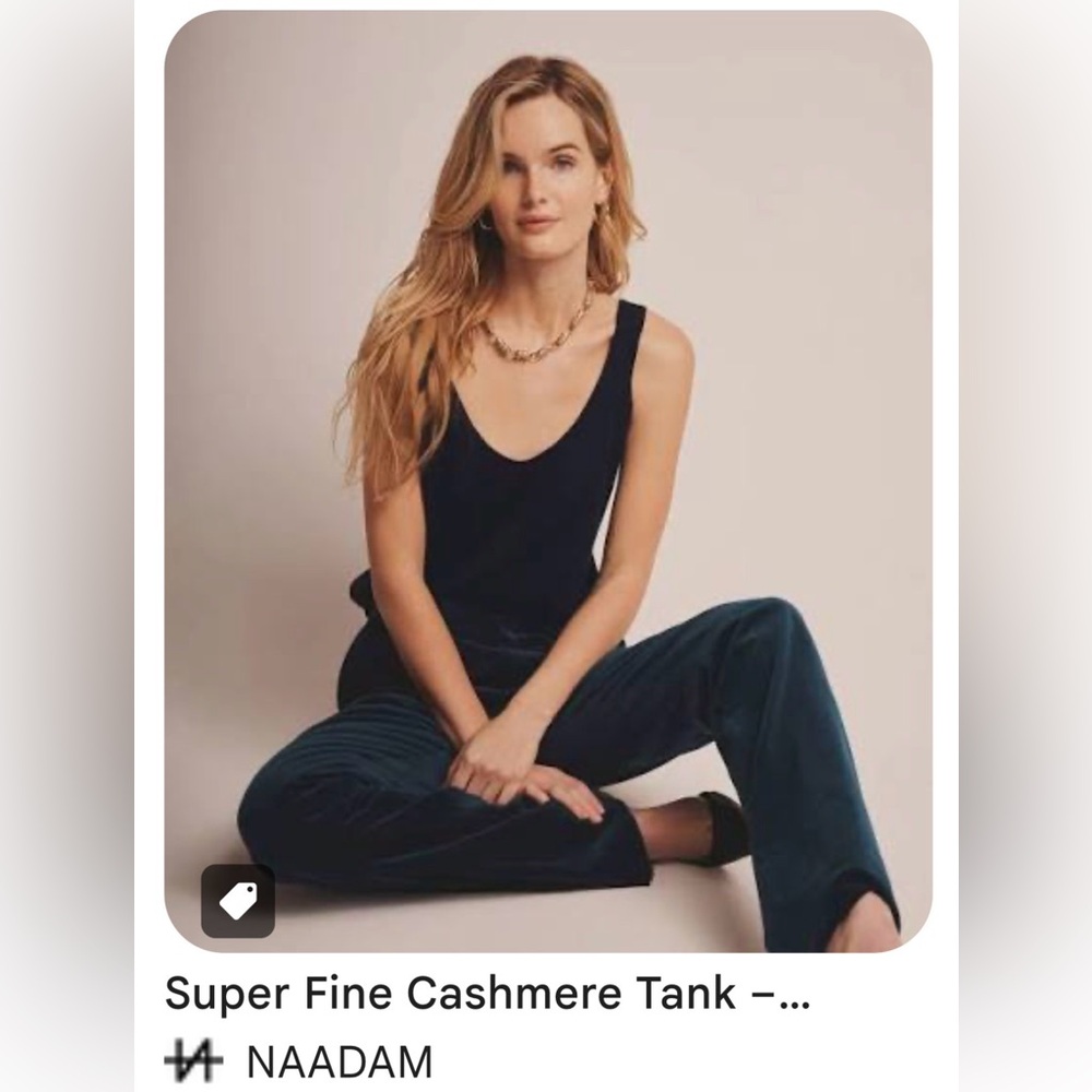 NAADAM 2PCs Midnight Cashmere Tank & Flare Pants